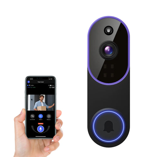 1080P Wireless Video Doorbell Camera, Smart AI Human Detection, Live View, Cloud Storage, Night Vision, Two Way Audio, Instant Alert, 2.4G Wifi Only, Indoor/Outdoor Surveillance Cam for Home Security System